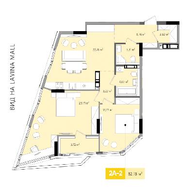 2-комнатная 82.17 м² в ЖК Lucky Land от 43 149 грн/м², Киев