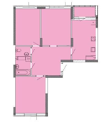 3-кімнатна 83.84 м² в ЖК Яскравий від 22 231 грн/м², Київ