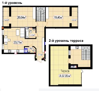 Дворівнева 117.26 м² в ЖК 7'я від 26 600 грн/м², с. Щасливе