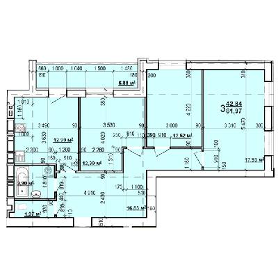 3-комнатная 81.97 м² в ЖК Мира-2 от 10 000 грн/м², Харьков