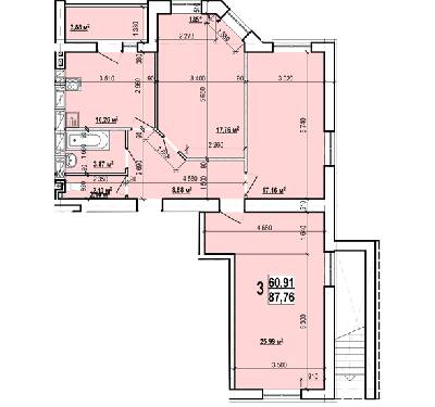 3-кімнатна 87.76 м² в ЖК Семінарський від забудовника, Харків