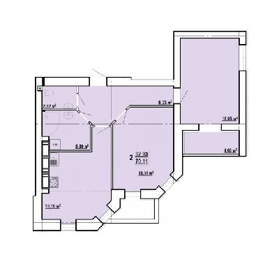 2-комнатная 70.11 м² в ЖК Сокольники от 16 500 грн/м², Харьков