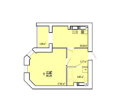 1-комнатная 41.21 м² в ЖК Сокольники от 17 000 грн/м², Харьков