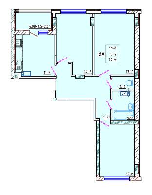3-кімнатна 75.86 м² в ЖК Кольоровий бульвар від 17 050 грн/м², м. Чорноморск