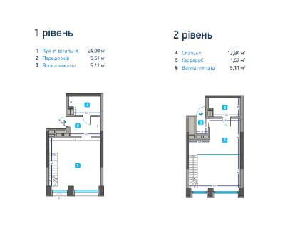 1-кімнатна 54.34 м² в ЖК Славутич від забудовника, Київ