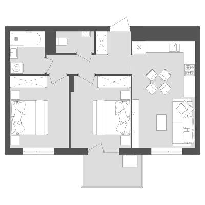 2-комнатная 54.4 м² в ЖК Avalon от 29 000 грн/м², Львов