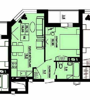 1-комнатная 39.6 м² в ЖК Manhattan от 19 100 грн/м², Тернополь