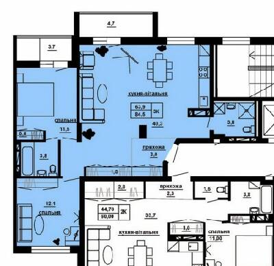 3-комнатная 84.5 м² в ЖК Manhattan от 15 000 грн/м², Тернополь