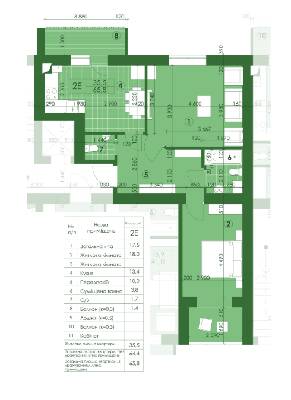2-кімнатна 65.8 м² в ЖК Квартал Парковий від забудовника, м. Обухів