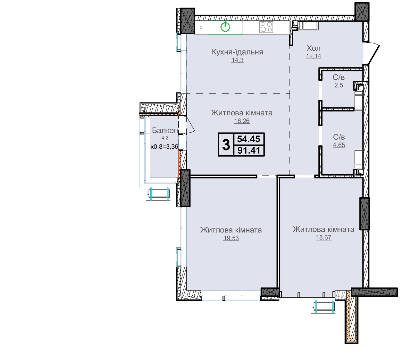 3-кімнатна 91.41 м² в ЖК Новопечерські Липки від 67 200 грн/м², Київ