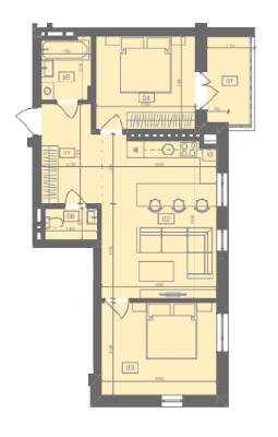 2-комнатная 63.15 м² в ЖК Этно Дом от 13 900 грн/м², с. Горишний