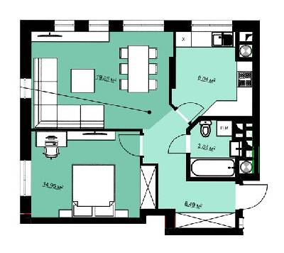2-кімнатна 56.2 м² в ЖК Green Park від 16 500 грн/м², м. Винники