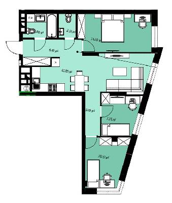 3-кімнатна 70.3 м² в ЖК Green Park від 16 500 грн/м², м. Винники