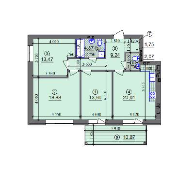 3-комнатная 87.45 м² в ЖК Липинка от застройщика, Киев