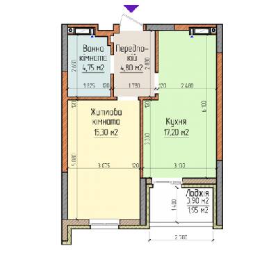 1-кімнатна 44 м² в ЖК Акварелі-2 від 24 500 грн/м², м. Вишневе