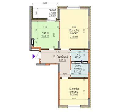 2-кімнатна 69.5 м² в ЖК Акварелі-2 від 19 500 грн/м², м. Вишневе