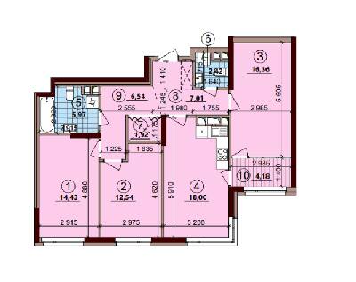 3-комнатная 89.37 м² в ЖК Варшавский Плюс от застройщика, Киев