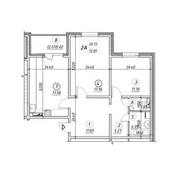 2-кімнатна 72.85 м² в ЖК Ревуцький від 18 250 грн/м², Київ