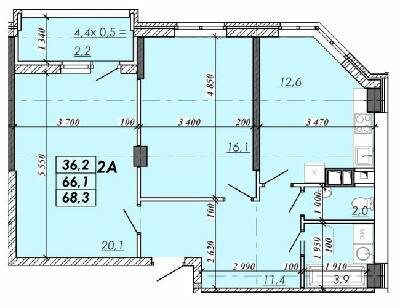 2-кімнатна 68.3 м² в ЖК RealPark від 15 550 грн/м², Одеса