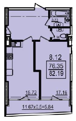 2-кімнатна 82.19 м² в Апарт-комплекс Каліпсо від 35 700 грн/м², Одеса