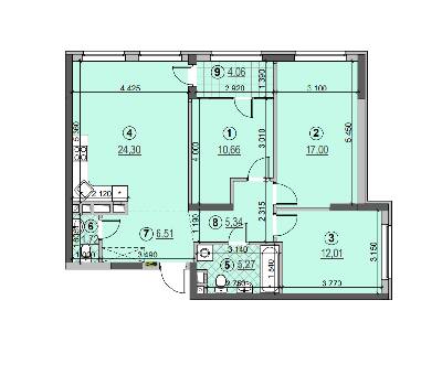 3-комнатная 86.87 м² в ЖК Галактика от 24 450 грн/м², Киев