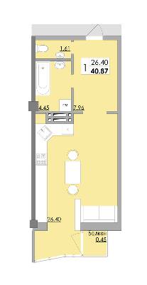 1-кімнатна 40.87 м² в ЖК Місто Мрій від 16 750 грн/м², Одеса