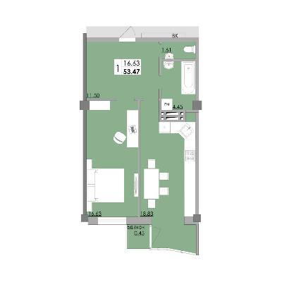 1-кімнатна 53.47 м² в ЖК Місто Мрій від 15 400 грн/м², Одеса