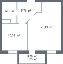1-кімнатна 42.34 м² в ЖК Новосел від 13 400 грн/м², с. Молодіжне