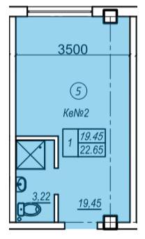 1-кімнатна 22.65 м² в ЖК Олімпієць від 29 250 грн/м², Одеса