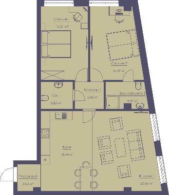 3-комнатная 85.31 м² в ЖК Franklin Concept House от 41 500 грн/м², Киев