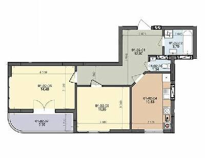 2-комнатная 56.54 м² в ЖК на ул. Трускавецкая от 16 000 грн/м², с. Сокольники