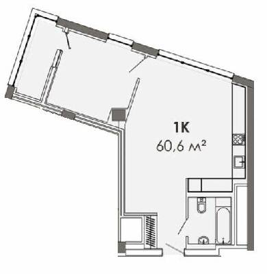 1-кімнатна 60.6 м² в ЖК Катеринославський I від забудовника, Дніпро