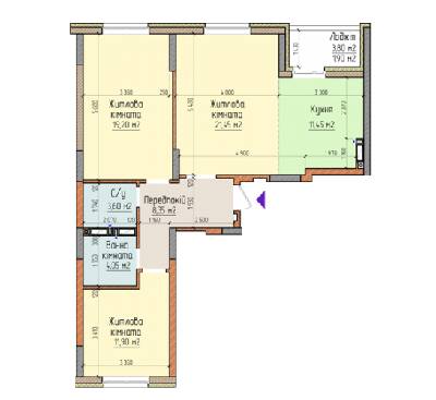 3-кімнатна 81.9 м² в ЖК Акварелі-2 від 19 000 грн/м², м. Вишневе