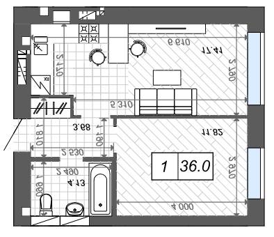 1-кімнатна 36 м² в ЖК Нові Метри Center від 21 500 грн/м², м. Ірпінь