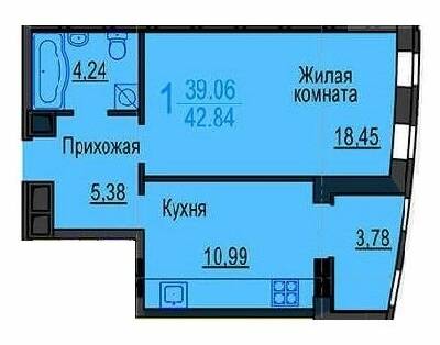 1-кімнатна 42.84 м² в ЖК Меридіан від 13 550 грн/м², Харків