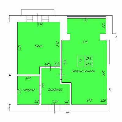 1-комнатная 48.6 м² в ЖК на ул. Нагорная, 6 от застройщика, г. Кременчуг