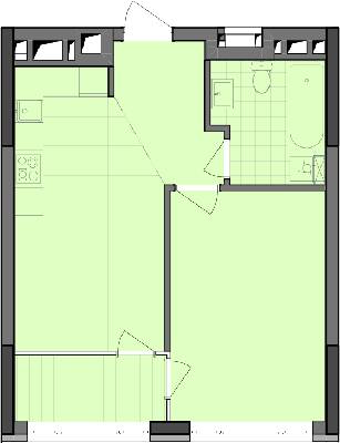 1-кімнатна 45.29 м² в ЖК Dibrova Park від 17 750 грн/м², Київ