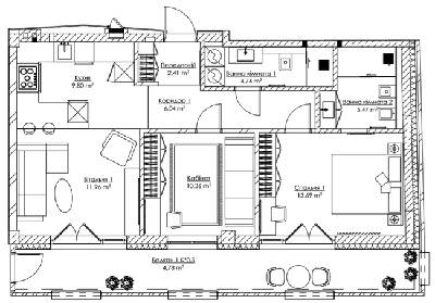 2-комнатная 69.25 м² в ЖК SAGA City Space от 98 250 грн/м², Киев