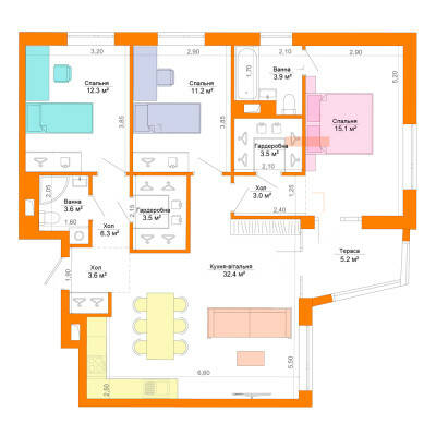 3-кімнатна 102.7 м² в ЖК Legenda від 22 800 грн/м², Запоріжжя