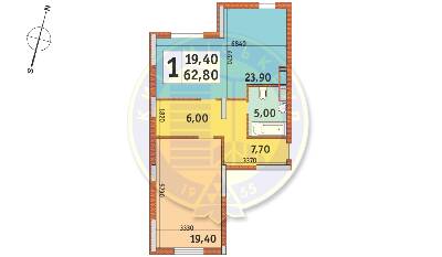 1-комнатная 68.2 м² в ЖК Новомостицко-Замковецкий от застройщика, Киев