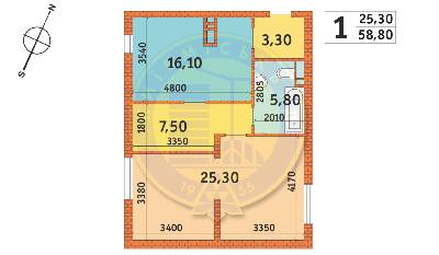 1-комнатная 58.8 м² в ЖК Новомостицко-Замковецкий от застройщика, Киев