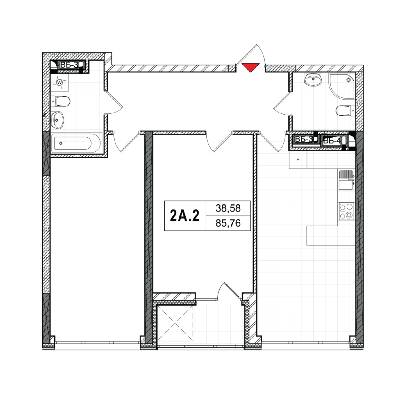 2-кімнатна 85.5 м² в ЖК CITY HUB від 52 452 грн/м², Київ