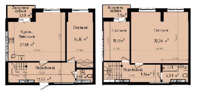 Двухуровневая 119.31 м² в ЖК Днепровский от 34 500 грн/м², Киев