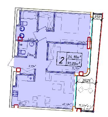 2-кімнатна 71.8 м² в ЖК Graf у моря від 42 600 грн/м², Одеса