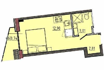 Смарт 19.42 м² в ЖК Простір на 12-й Фонтана від забудовника, Одеса