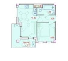 1-кімнатна 33.69 м² в ЖК Простір на Нєдєліна від 26 400 грн/м², Одеса