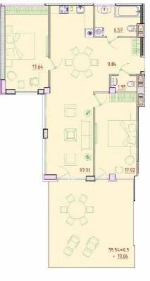 2-кімнатна 102.87 м² в ЖК Простір на Нєдєліна від 31 650 грн/м², Одеса