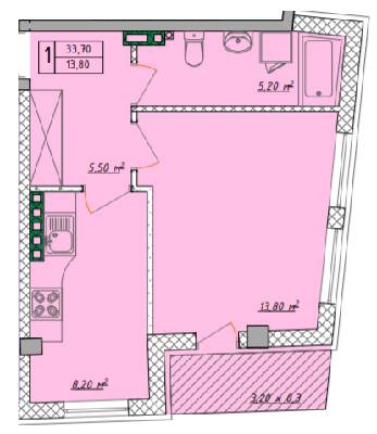 1-комнатная 33.7 м² в ЖК Рождественский от 32 000 грн/м², Одесса