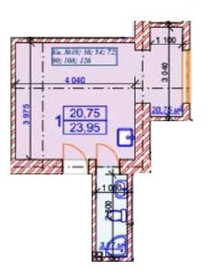 1-кімнатна 23.95 м² в ЖК Слов'янський від 20 000 грн/м², Харків