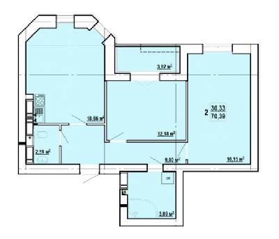 2-комнатная 70.39 м² в ЖК Сокольники от 15 100 грн/м², Харьков